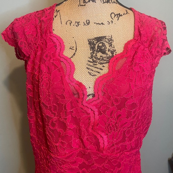 Boston Proper Womens Romantic Feminine Career Scalloped Lace Blouse Pink Size XL - Picture 3 of 6